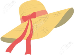 夏季外出旅游防晒蝴蝶结帽子矢量图片素材下载推荐