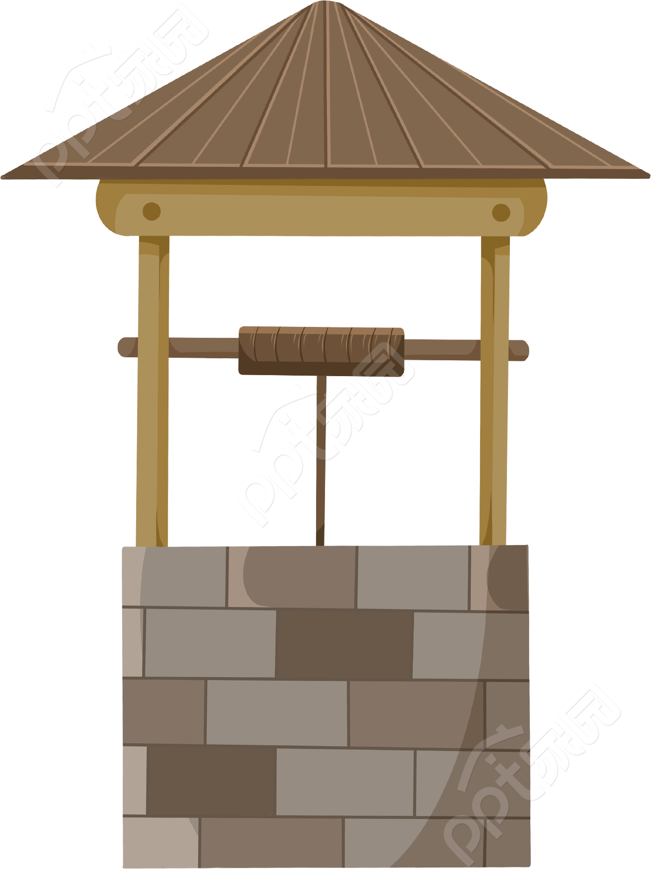 卡通手绘古风水井矢量图片素材