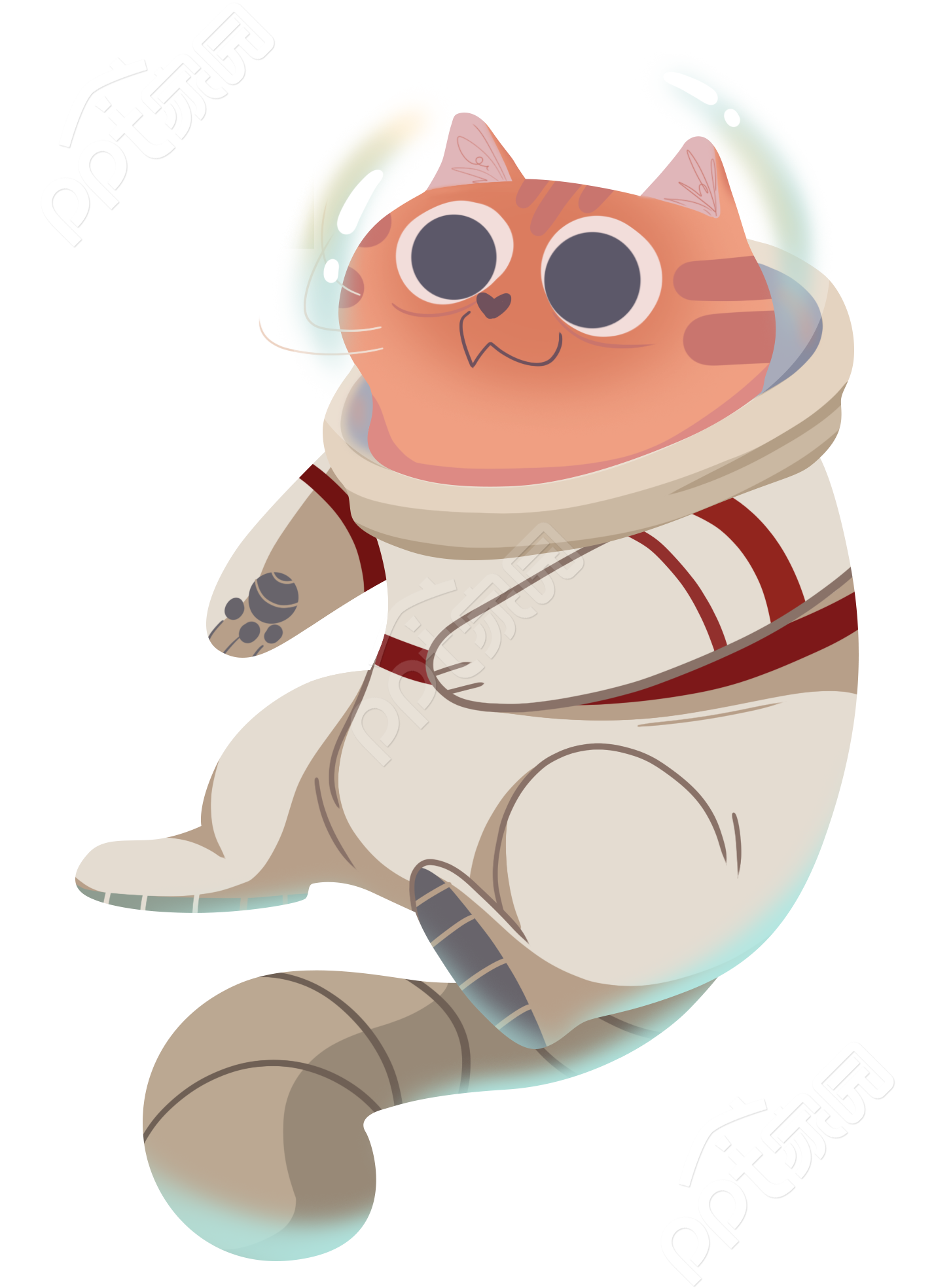 卡通手绘猫咪宇航员航天食量图片素材
