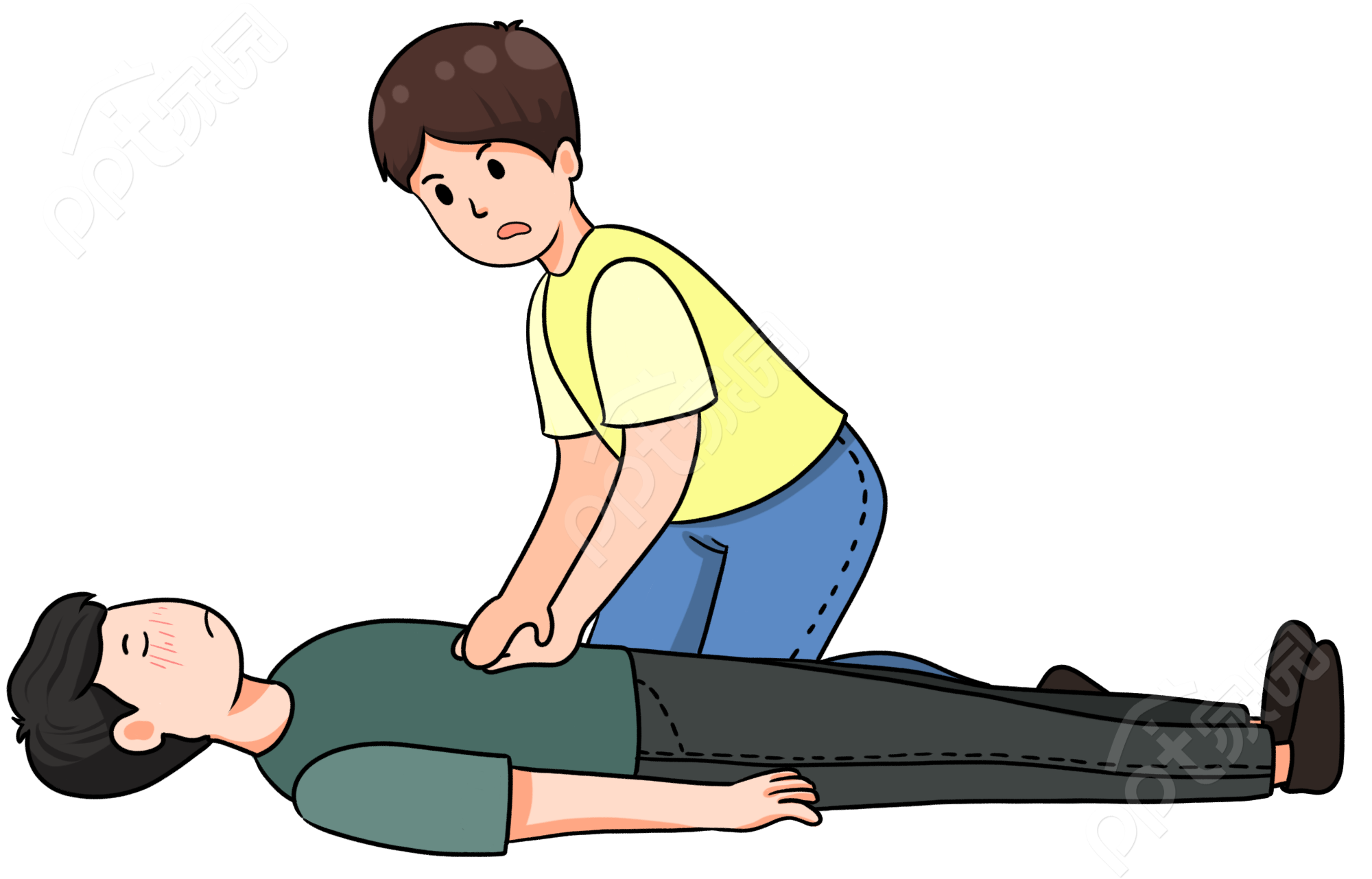 卡通手绘医疗急救人物免抠图片素材