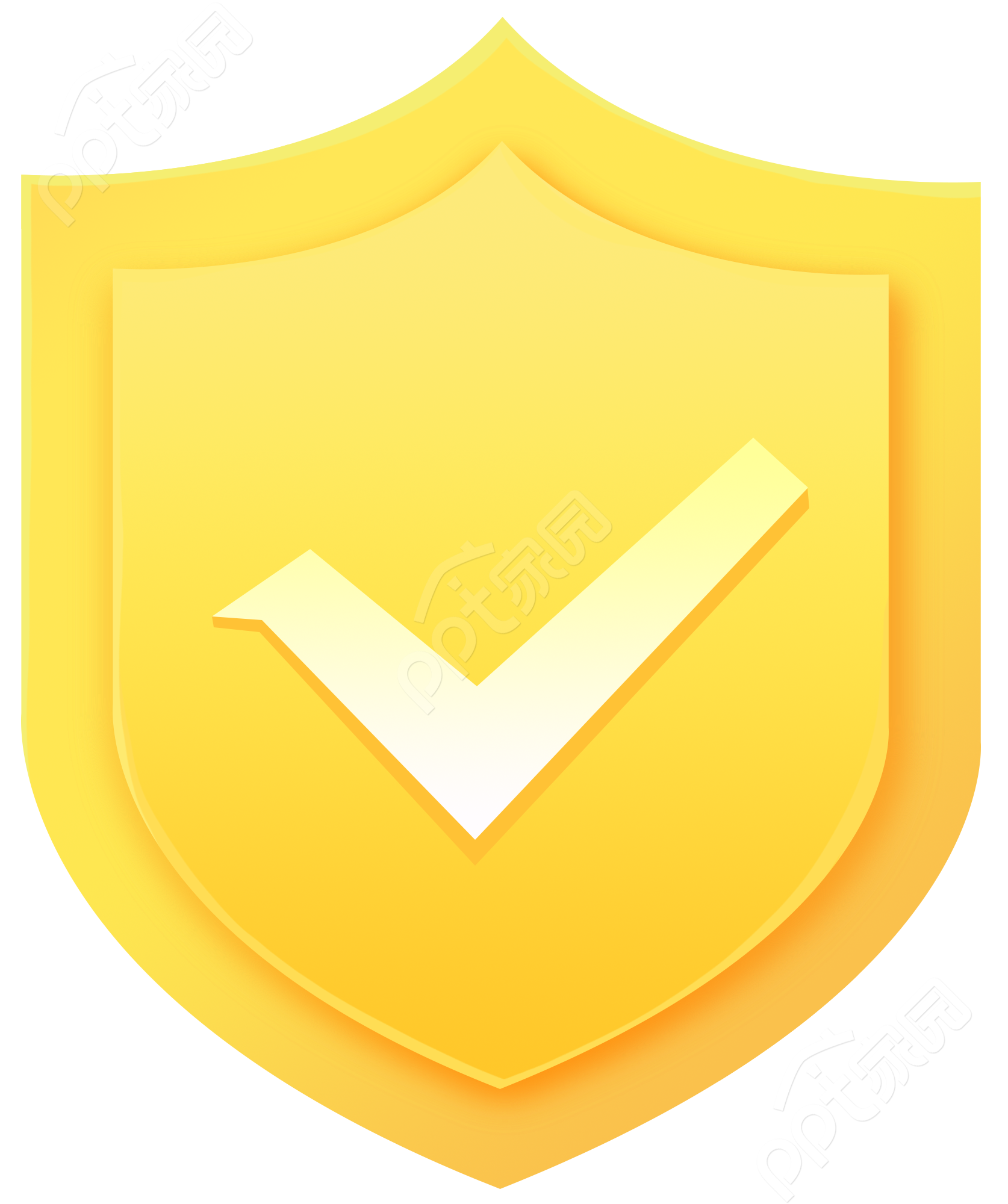 黄色盾牌图片素材