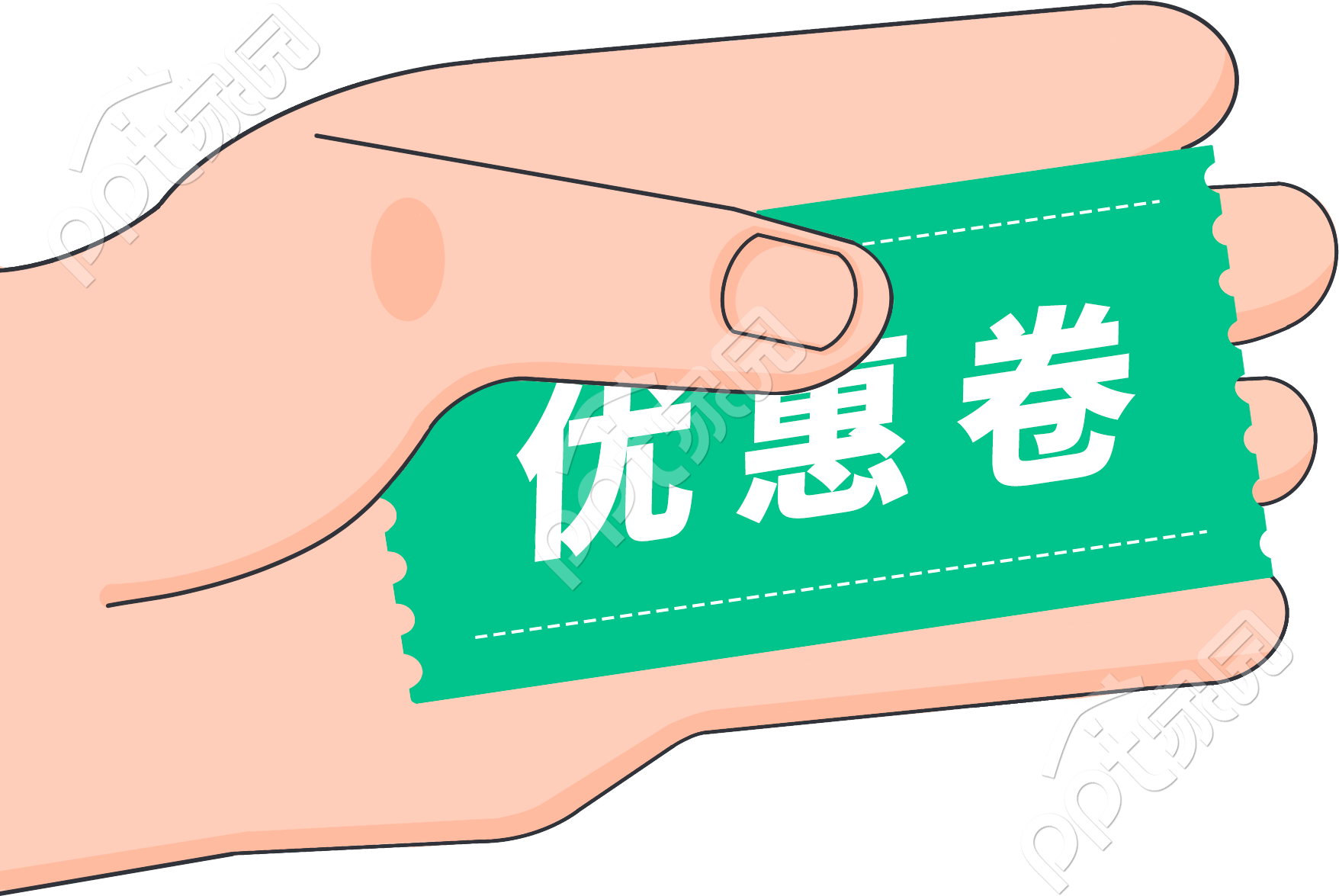 优惠卷和手图片素材
