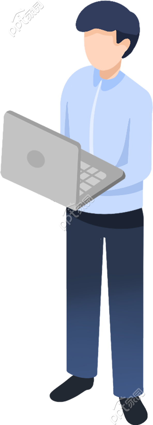 拿着电脑的人图片