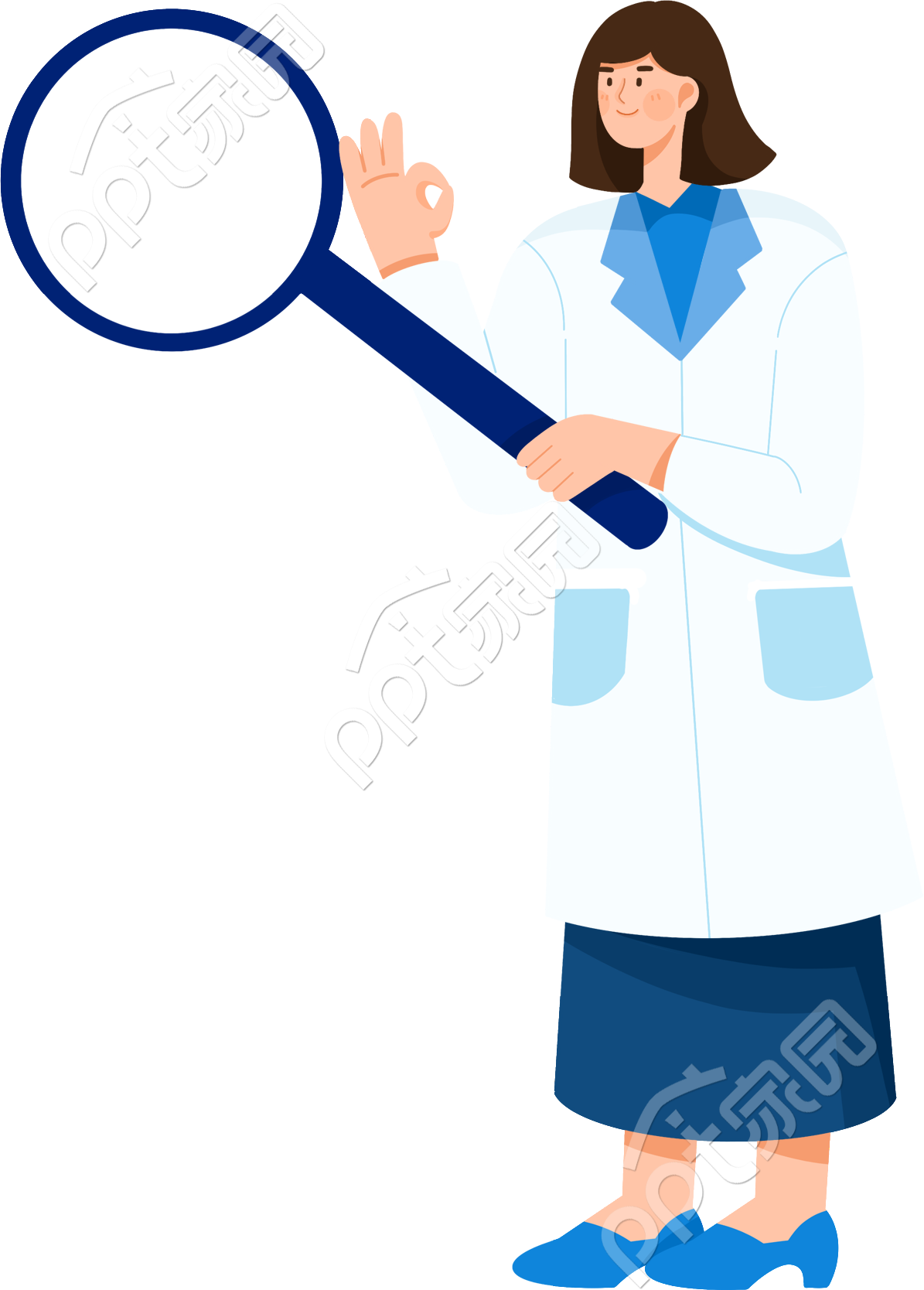 拿放大镜医生图片