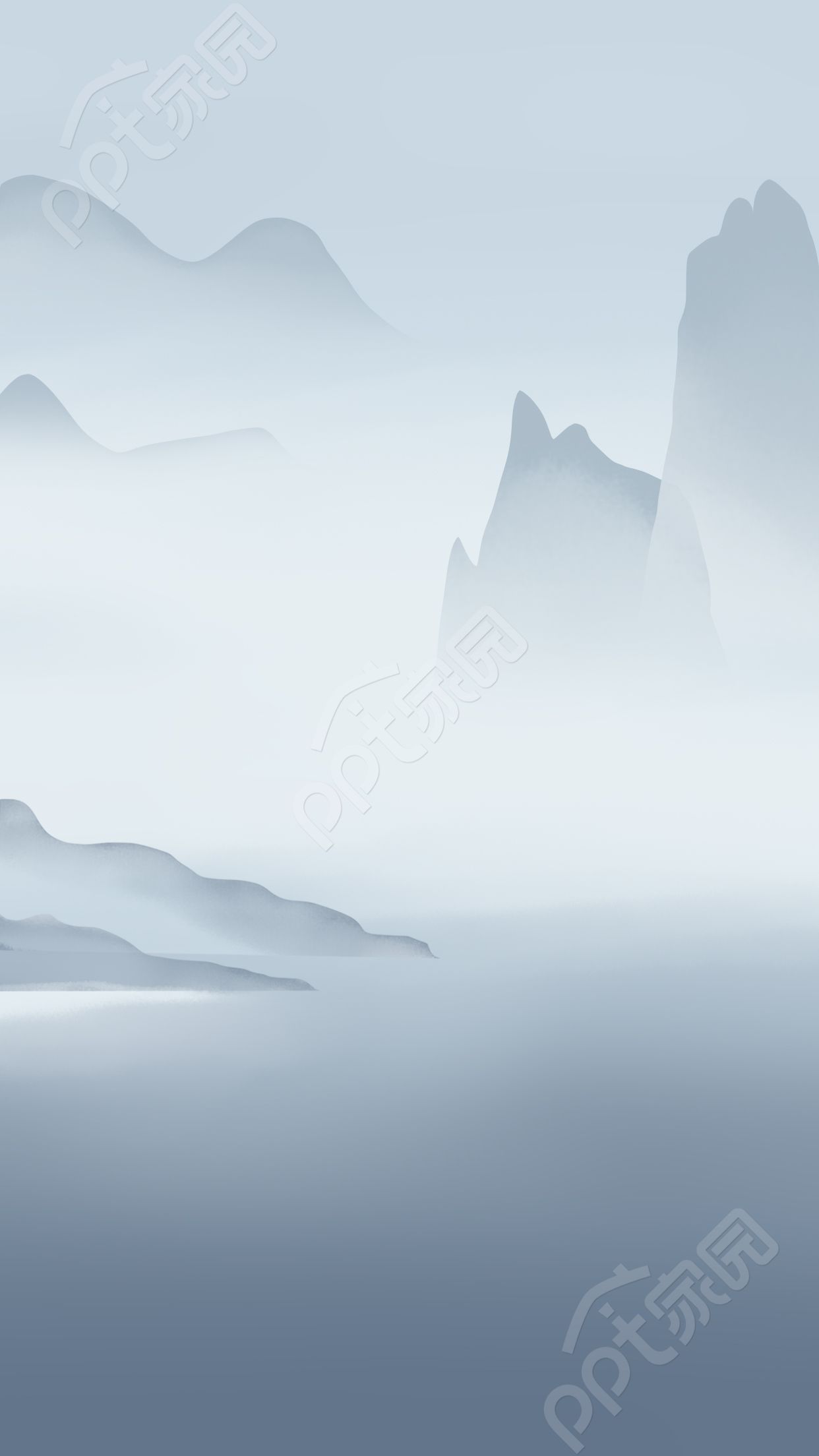 淡雅远山背景图片