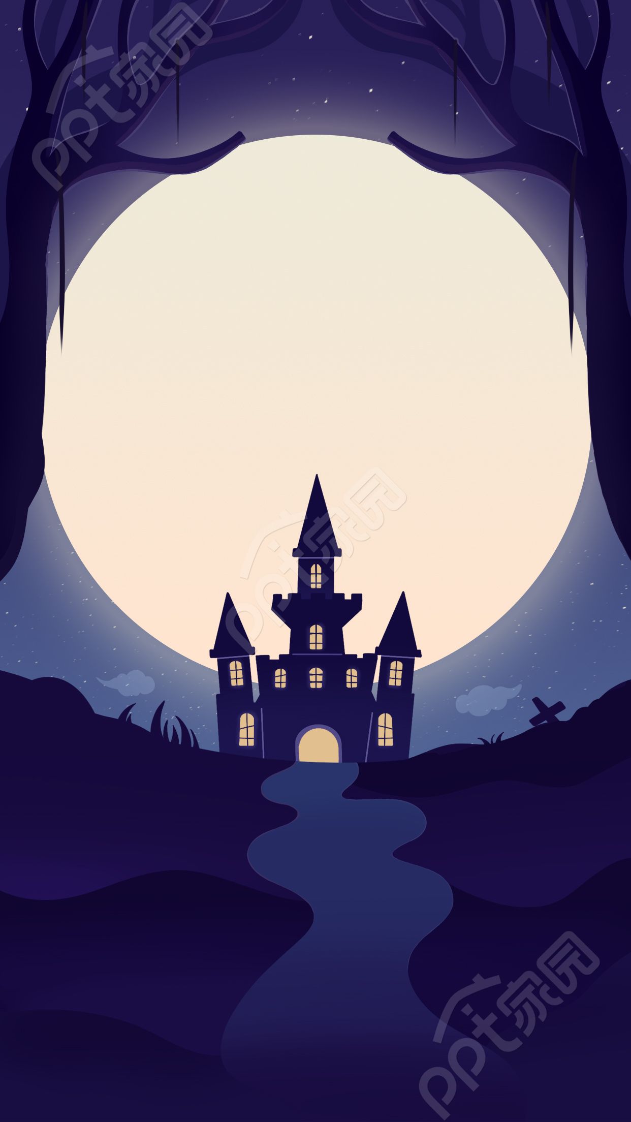 月亮城堡背景