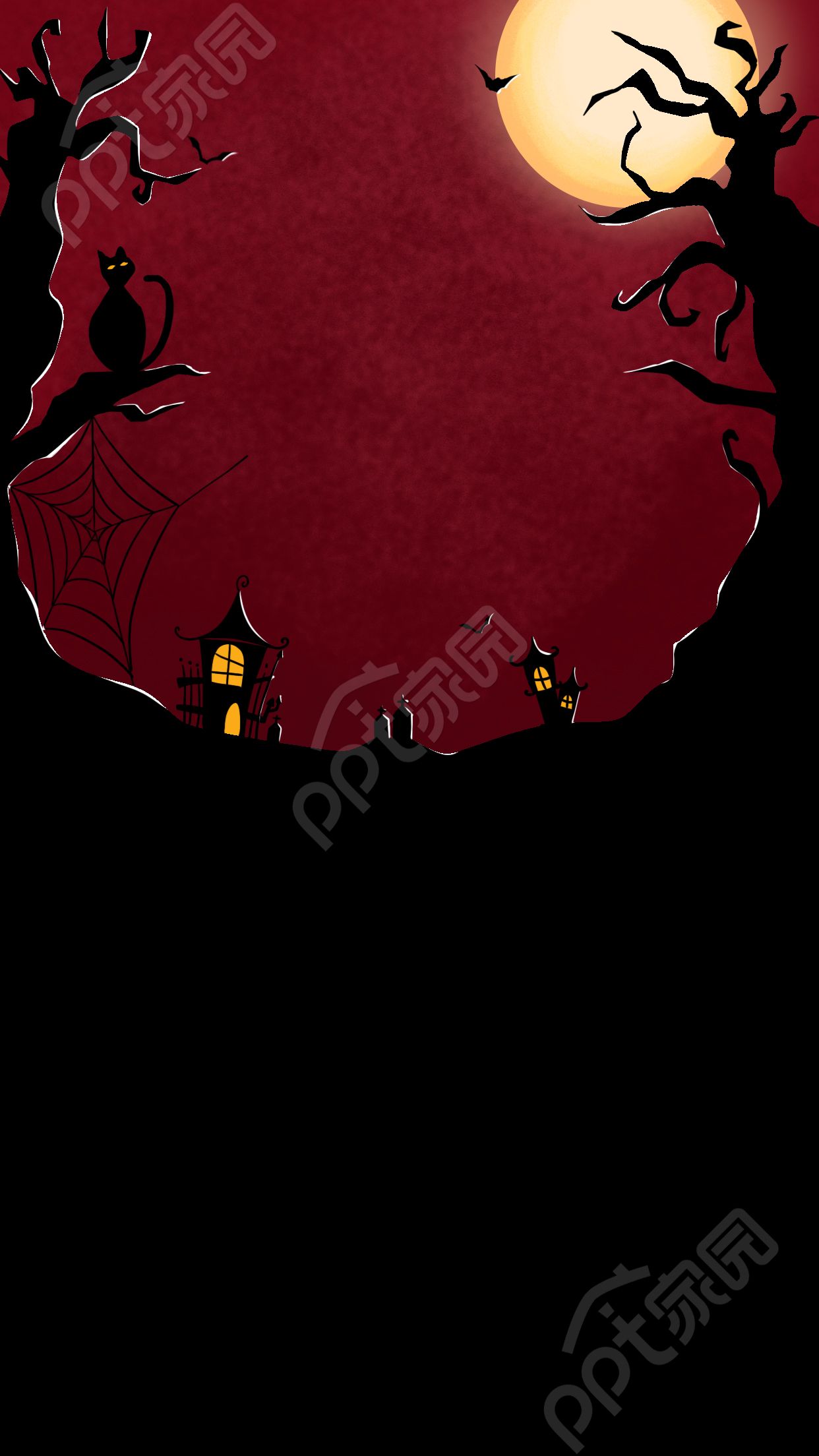 万圣节枯树背景