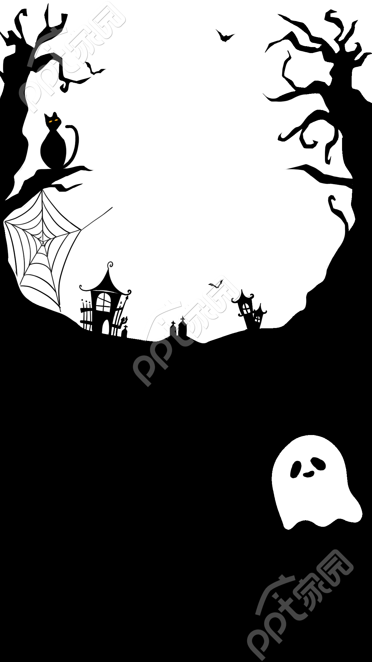 万圣节枯树图片