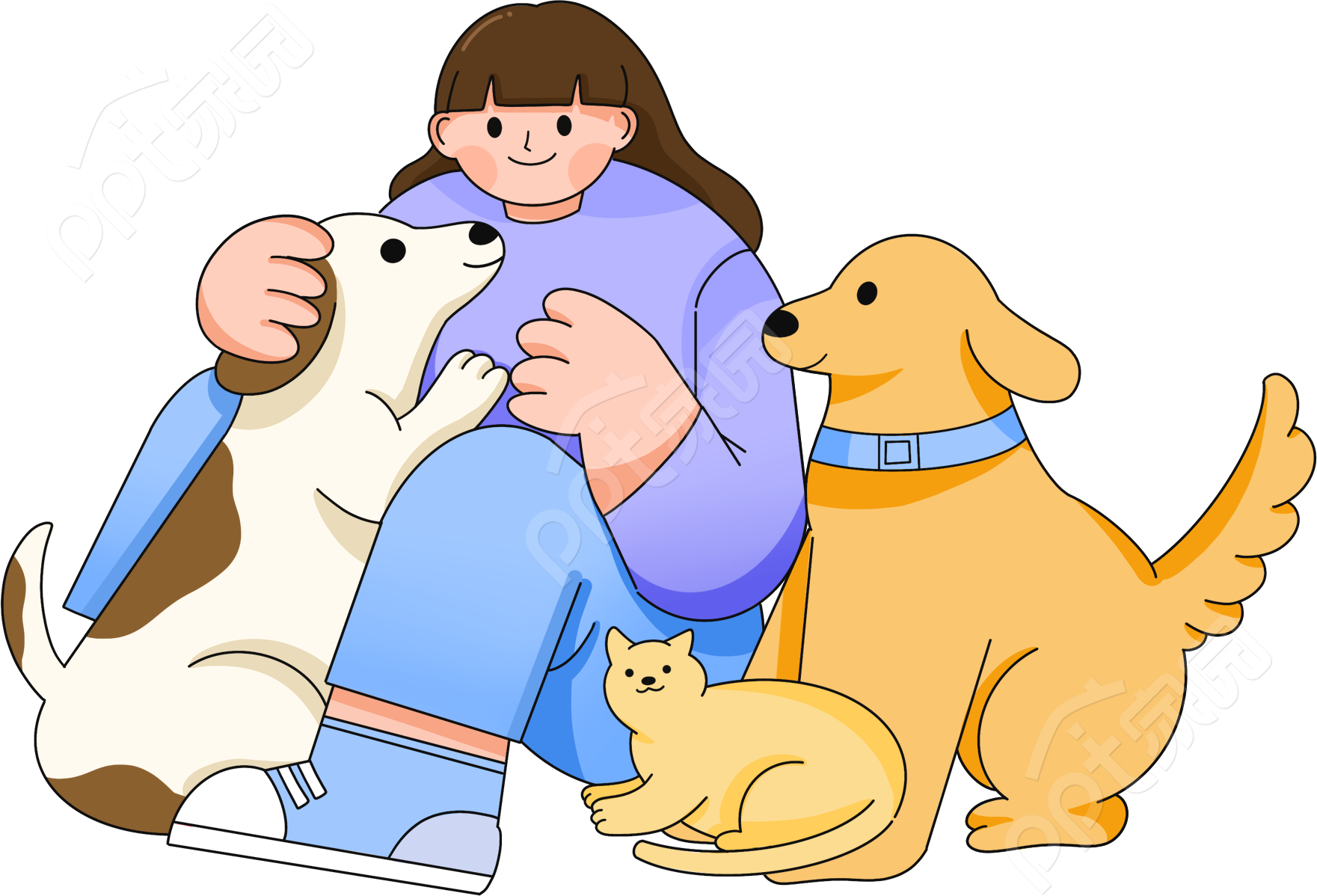 女孩和宠物图标