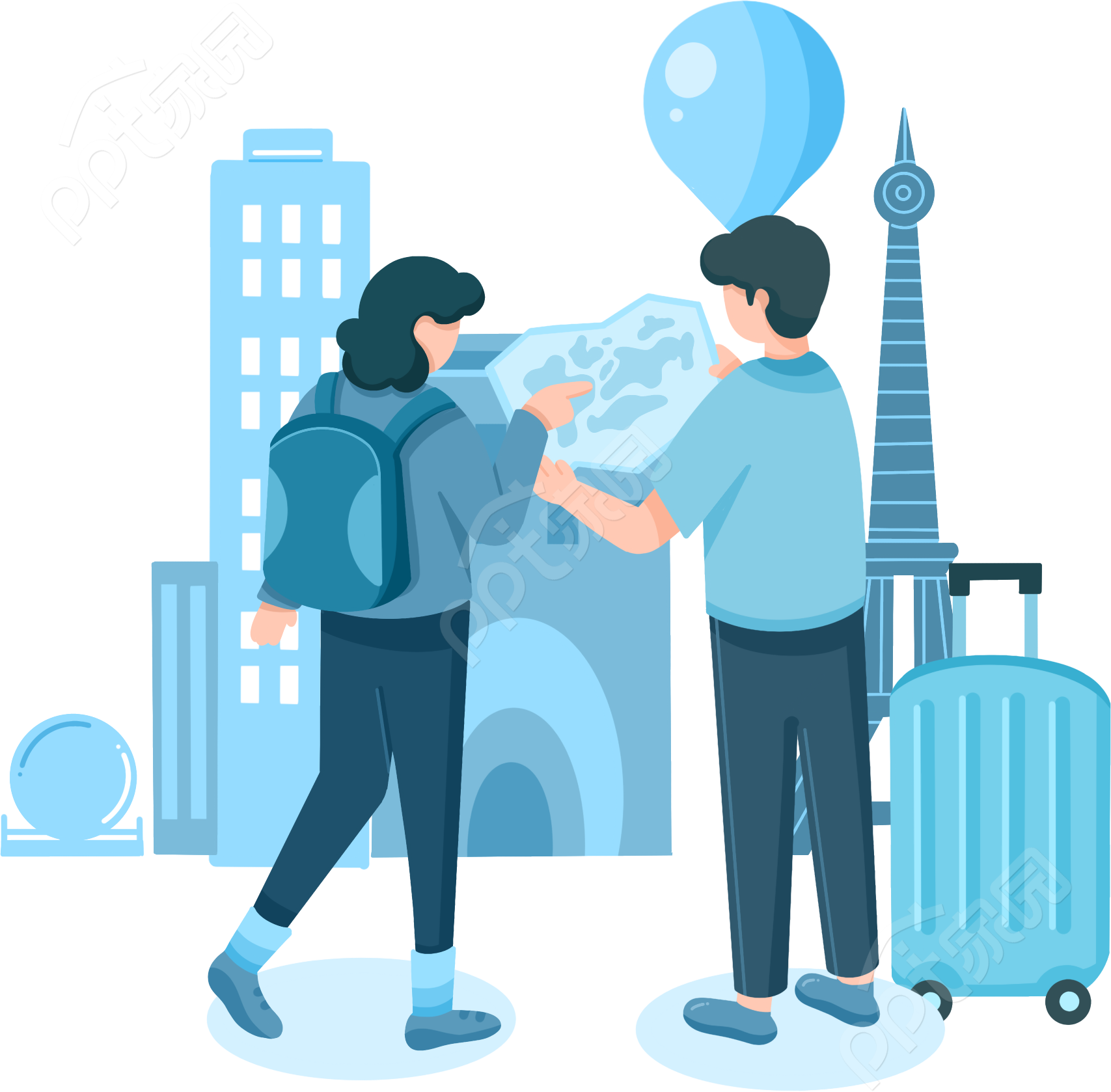 两人出行旅游风景图片