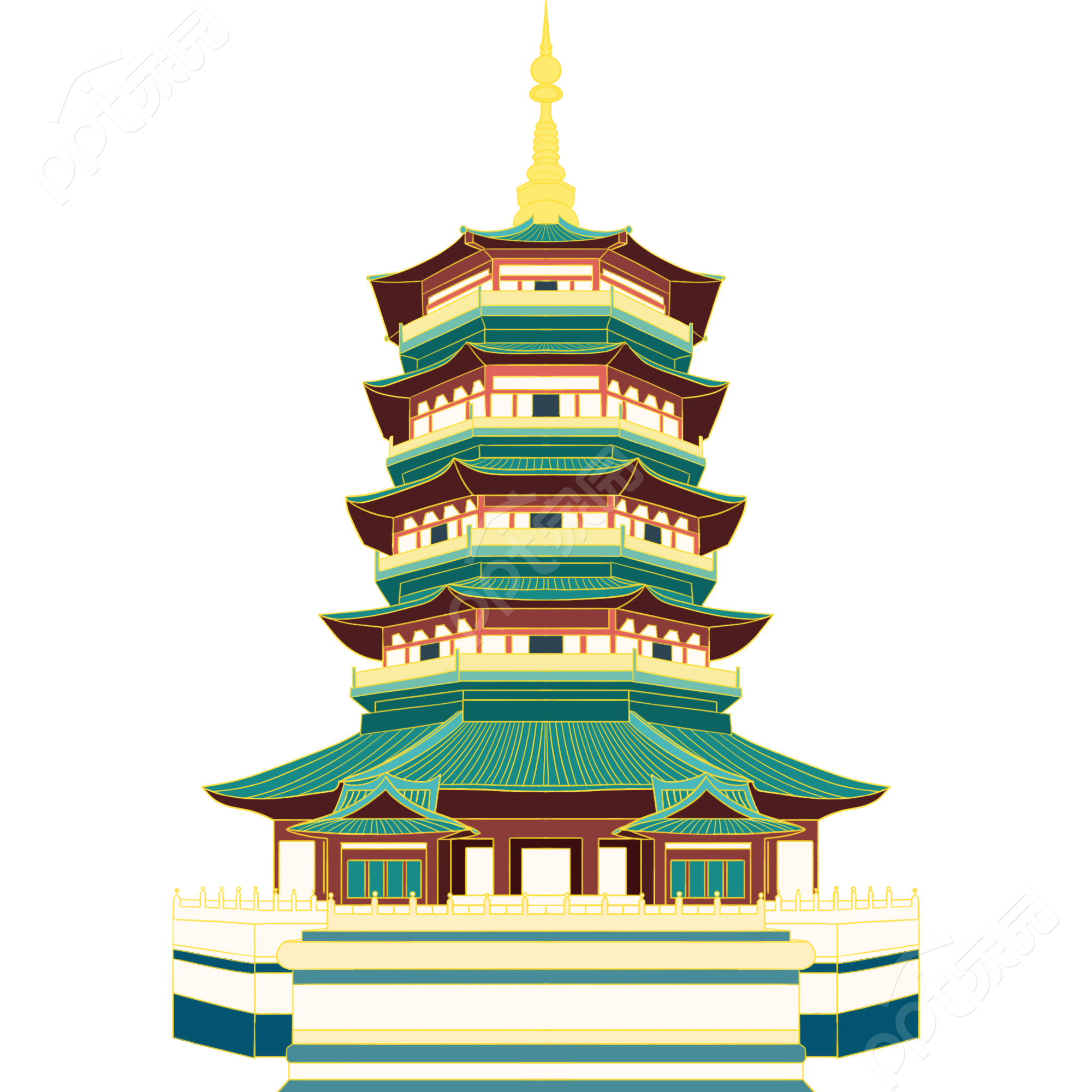 国潮建筑图片素材