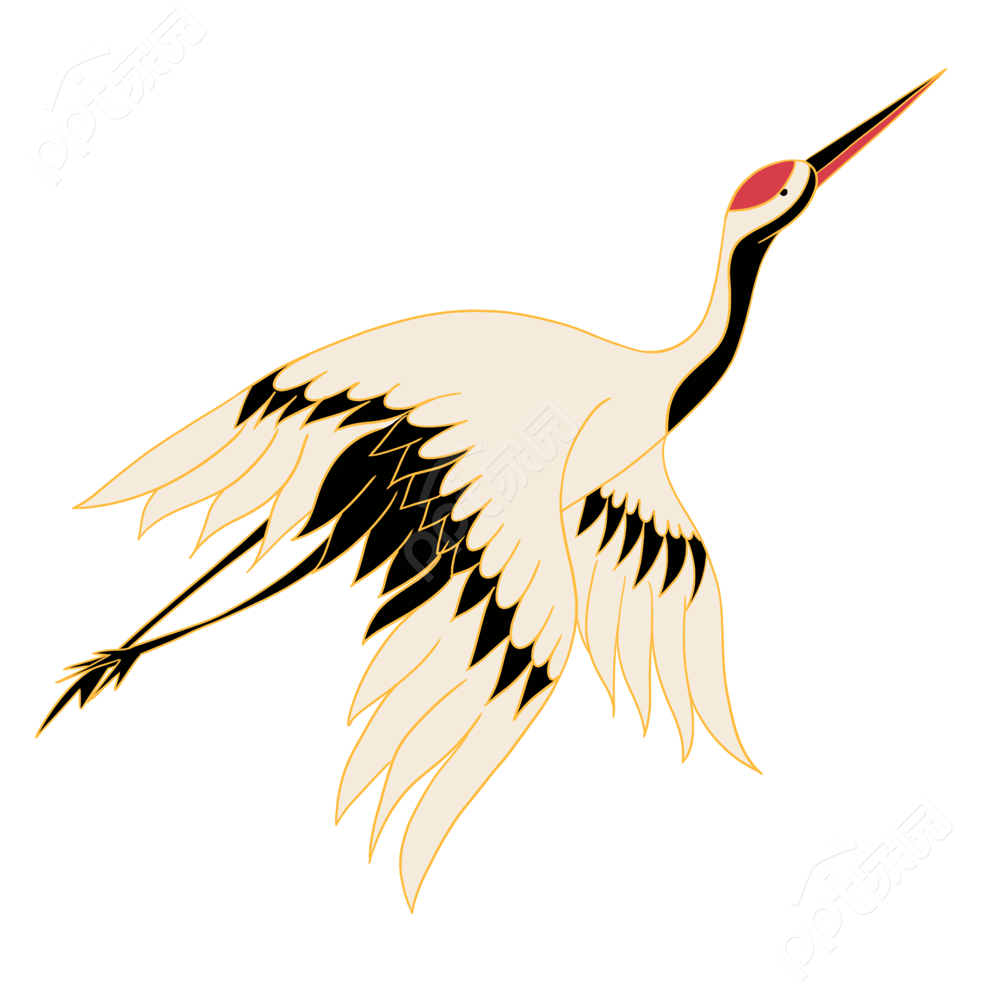 国潮丹顶鹤图片