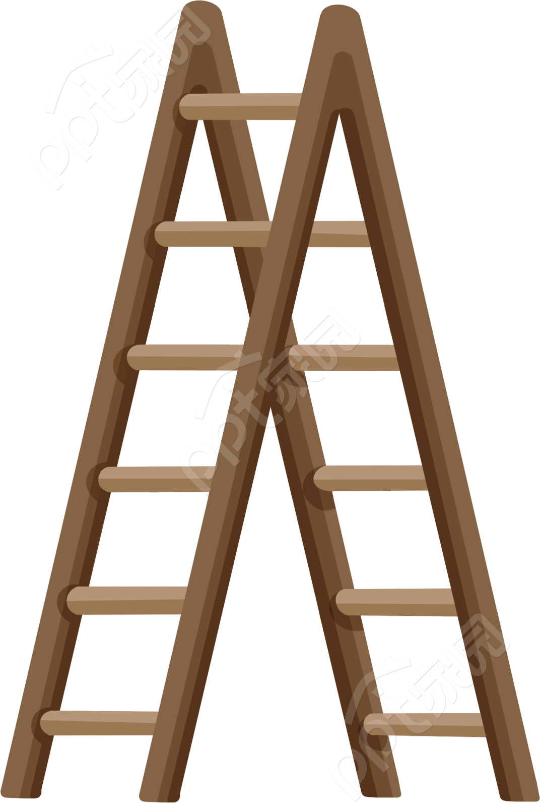 简约风日常生活用具实木梯子图片免抠素材