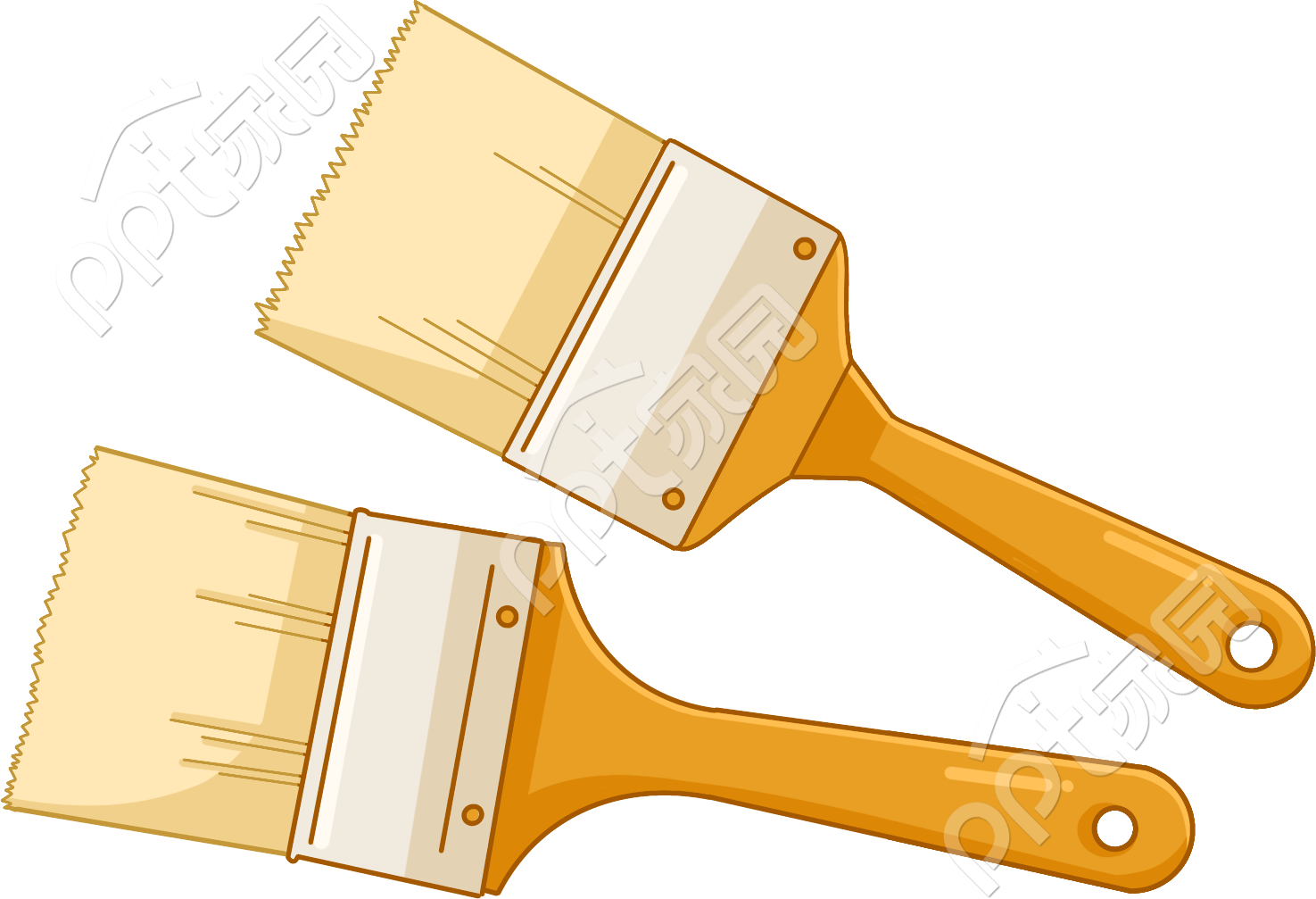 卡通手绘装修用具毛刷刷子图片免抠素材