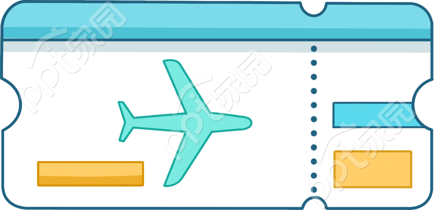 卡通手绘机票免抠素材