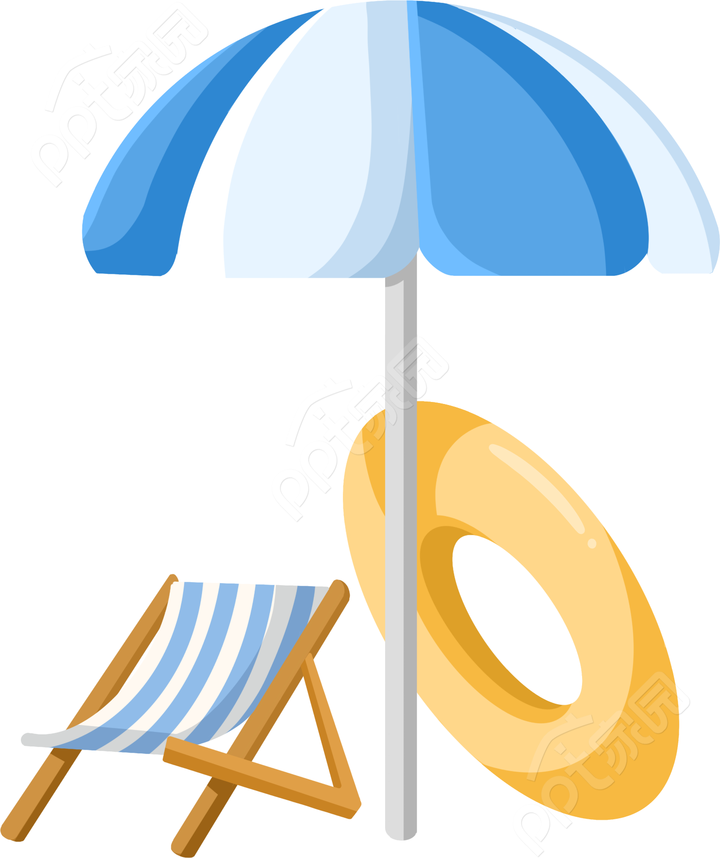 卡通手绘遮阳伞度假元素免抠素材