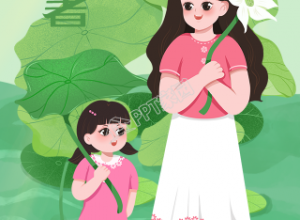 小暑节气夏天手绘荷花手机海报下载推荐