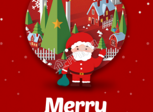 圣诞老人雪花圣诞节快乐海报下载推荐