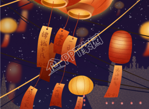 元宵节星空夜空红灯笼祈愿庆祝手机海报下载推荐