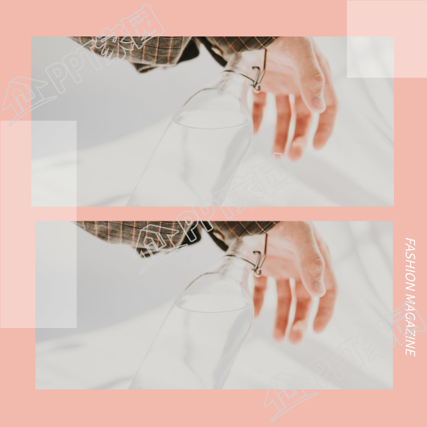 时尚杂志风格双图正方形拼图