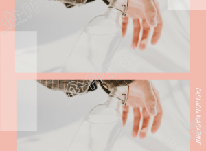 时尚杂志风格双图正方形拼图下载推荐