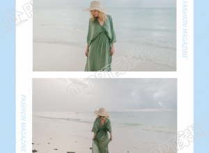 时尚杂志对称三角形上下排列双图正方形拼图下载推荐