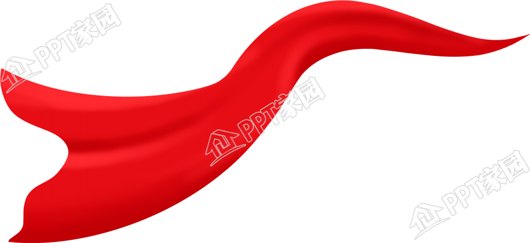 手绘红色飘扬绸带素材元素