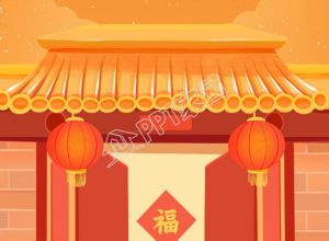 新年喜庆烟花古风建筑背景图片素材下载推荐
