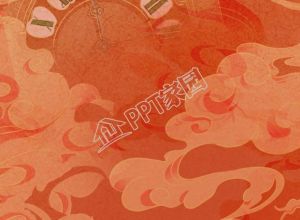 手绘红色钟表祥云中国风新年红色节日背景图素材下载推荐
