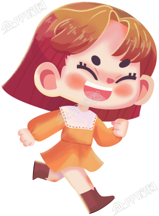 手绘奔跑的小女孩人物图片免抠素材