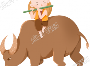 清明节主题手绘骑牛的牧童人物图片免抠素材下载推荐