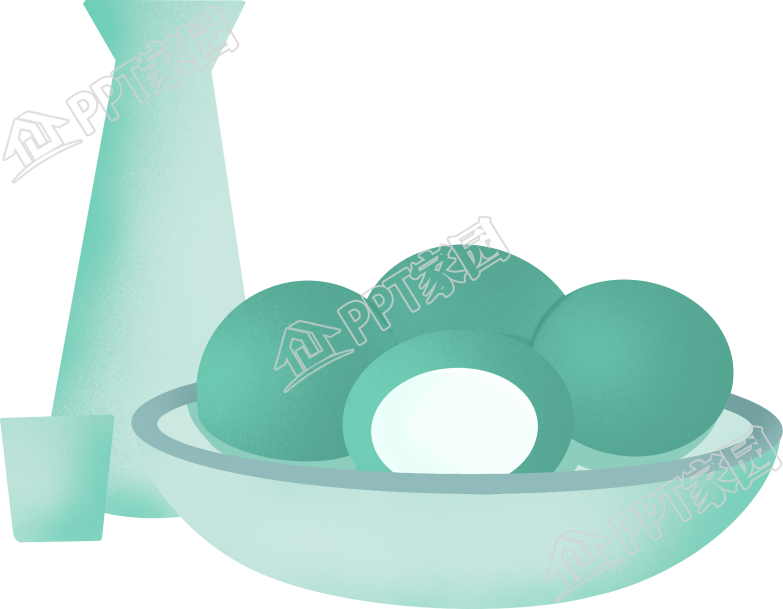 手绘清明节青团与酒壶图片免抠素材