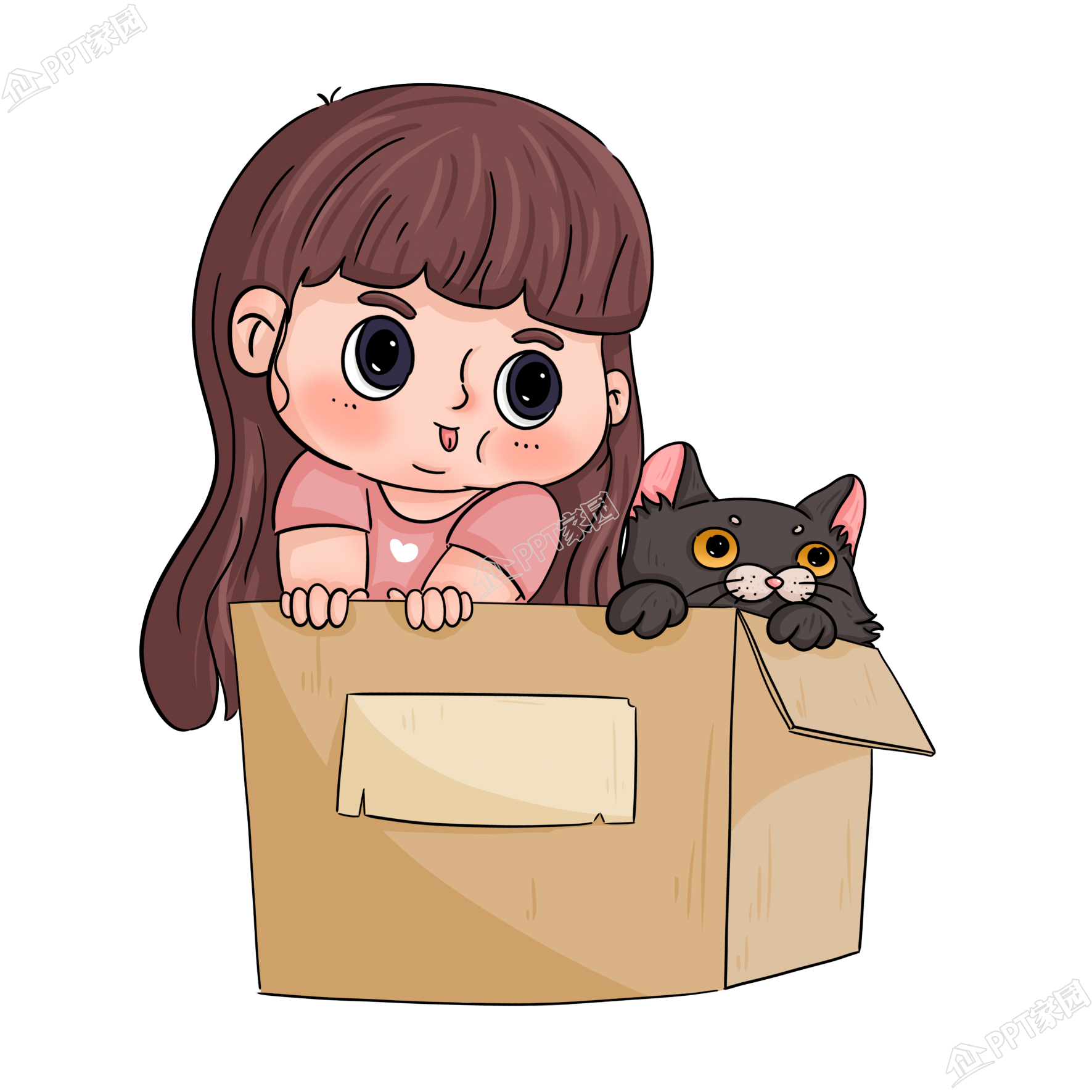 女孩和宠物猫咪头像图片素材下载推荐