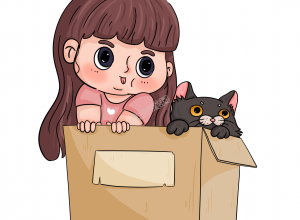 女孩和宠物猫咪头像图片素材下载推荐