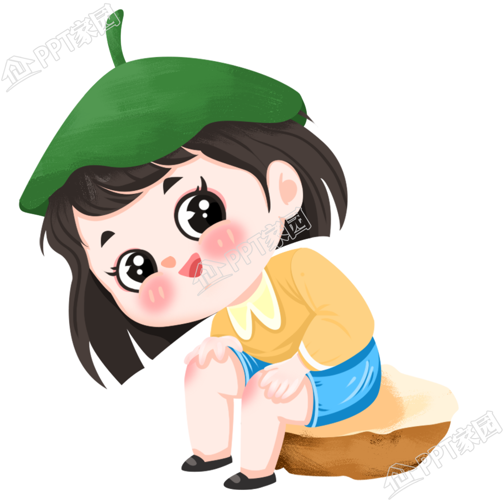 手绘头顶荷叶的小女孩图片素材下载推荐