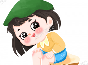 手绘头顶荷叶的小女孩图片素材下载推荐
