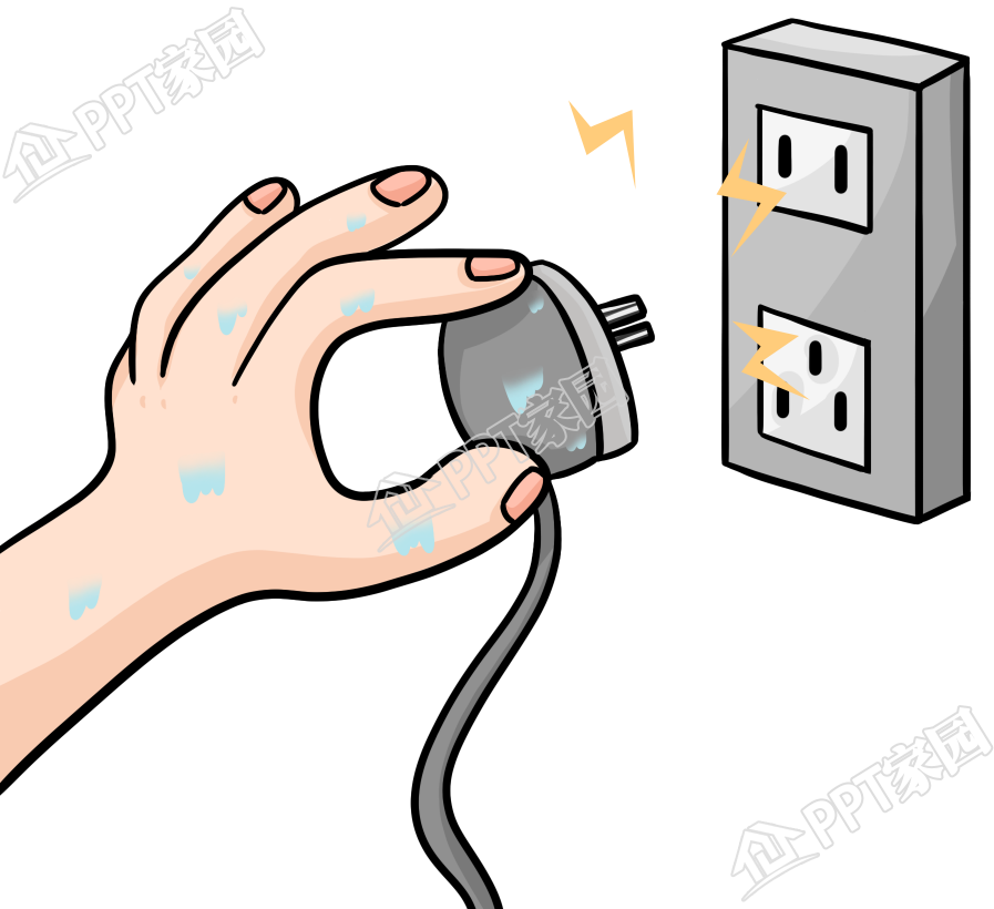 安全警示防触电免抠图片素材