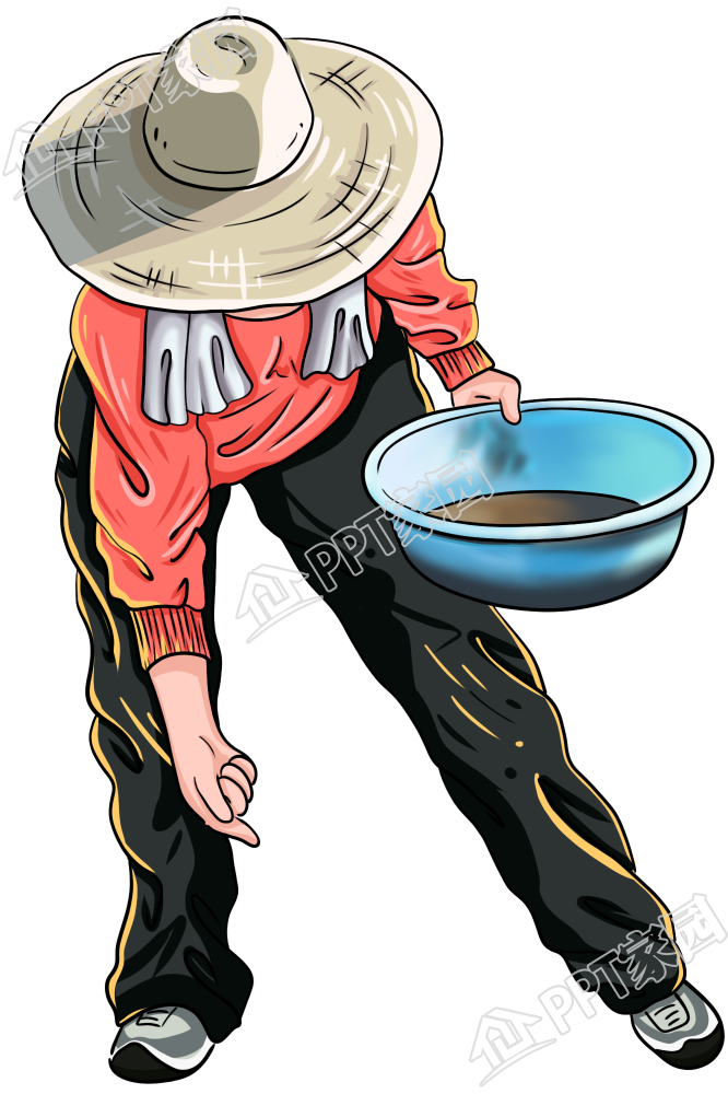 手绘播种农民免抠图片素材