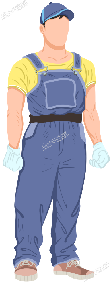 手绘维修工人免抠图片素材