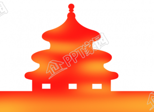 手绘天坛剪影红色图片下载推荐