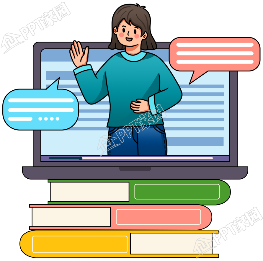 手绘网络课堂教育讲解免抠图片素材