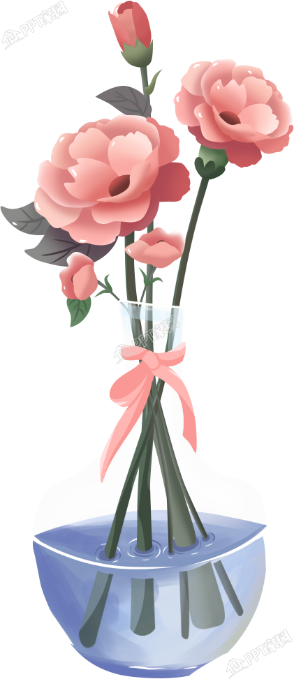 手绘水培鲜花图片素材