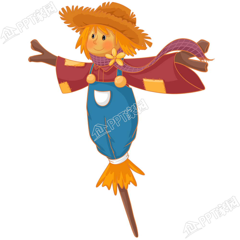 手绘稻草人图片素材