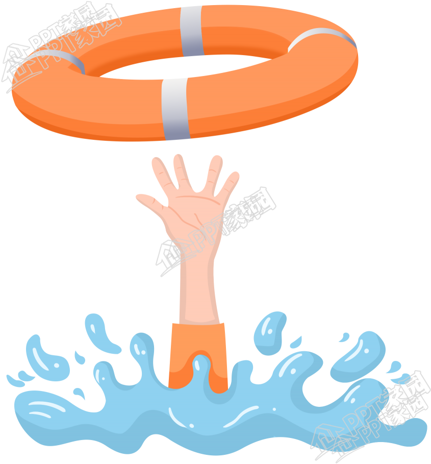 公益宣传溺水图片卡通手绘免抠素材