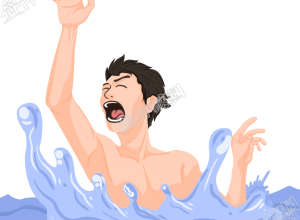 公益宣传溺水呼救图片卡通手绘免抠素材下载推荐