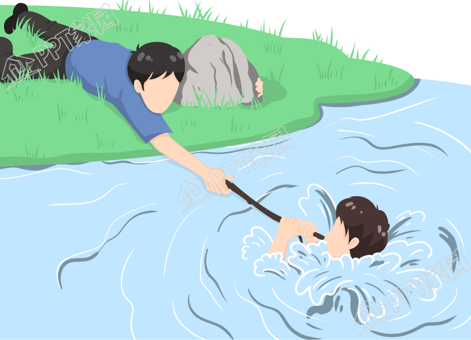 手绘安全救援溺水施救图片卡通手绘免抠素材