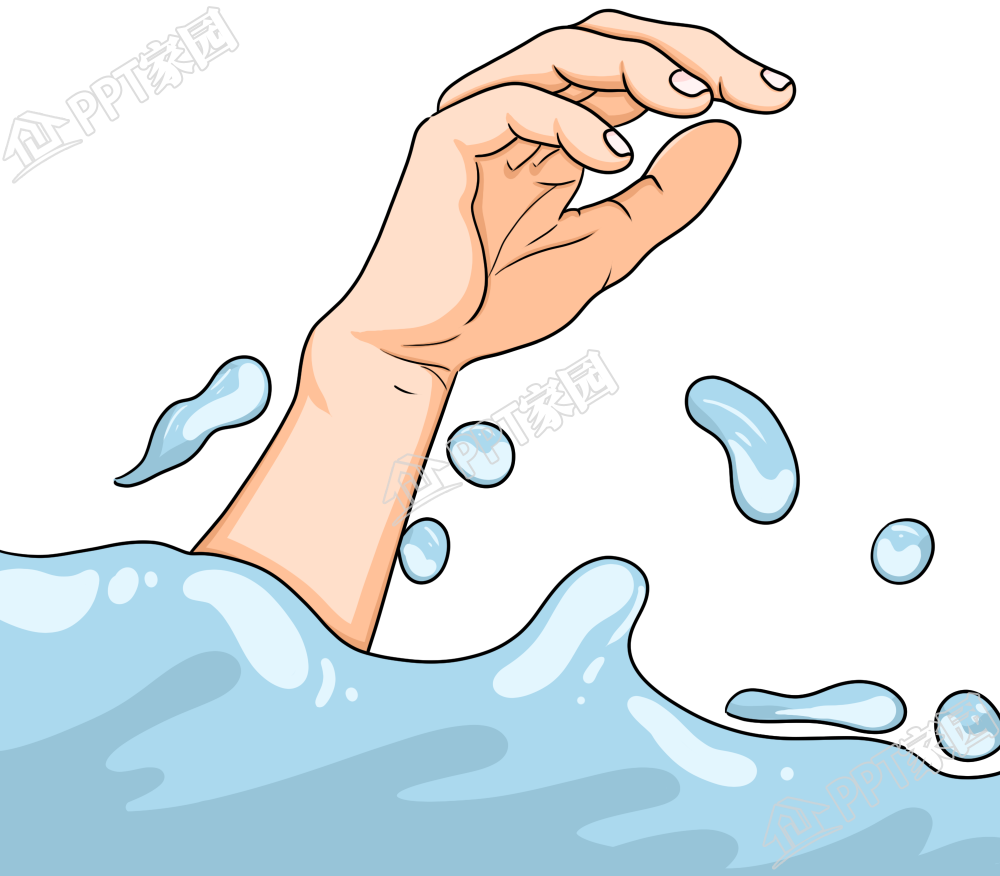 卡通手绘暑期溺水警示图片卡通手绘免抠素材