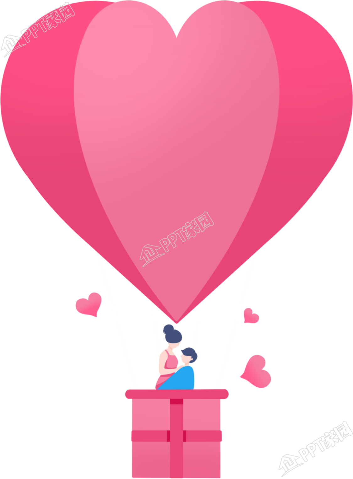 爱心热气球图片卡通手绘免抠素材