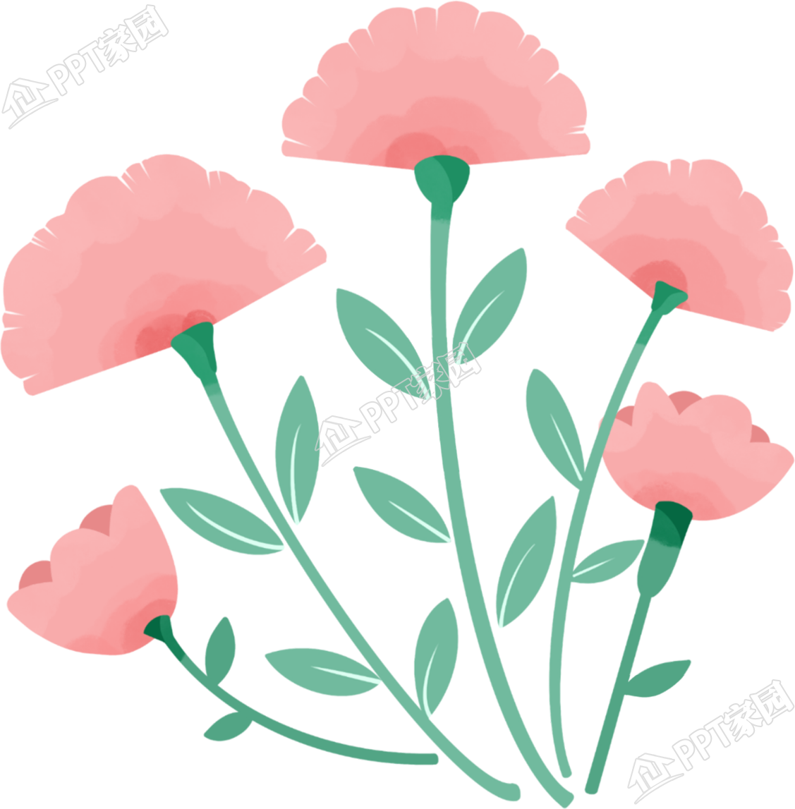 粉色鲜花图片卡通手绘免抠素材