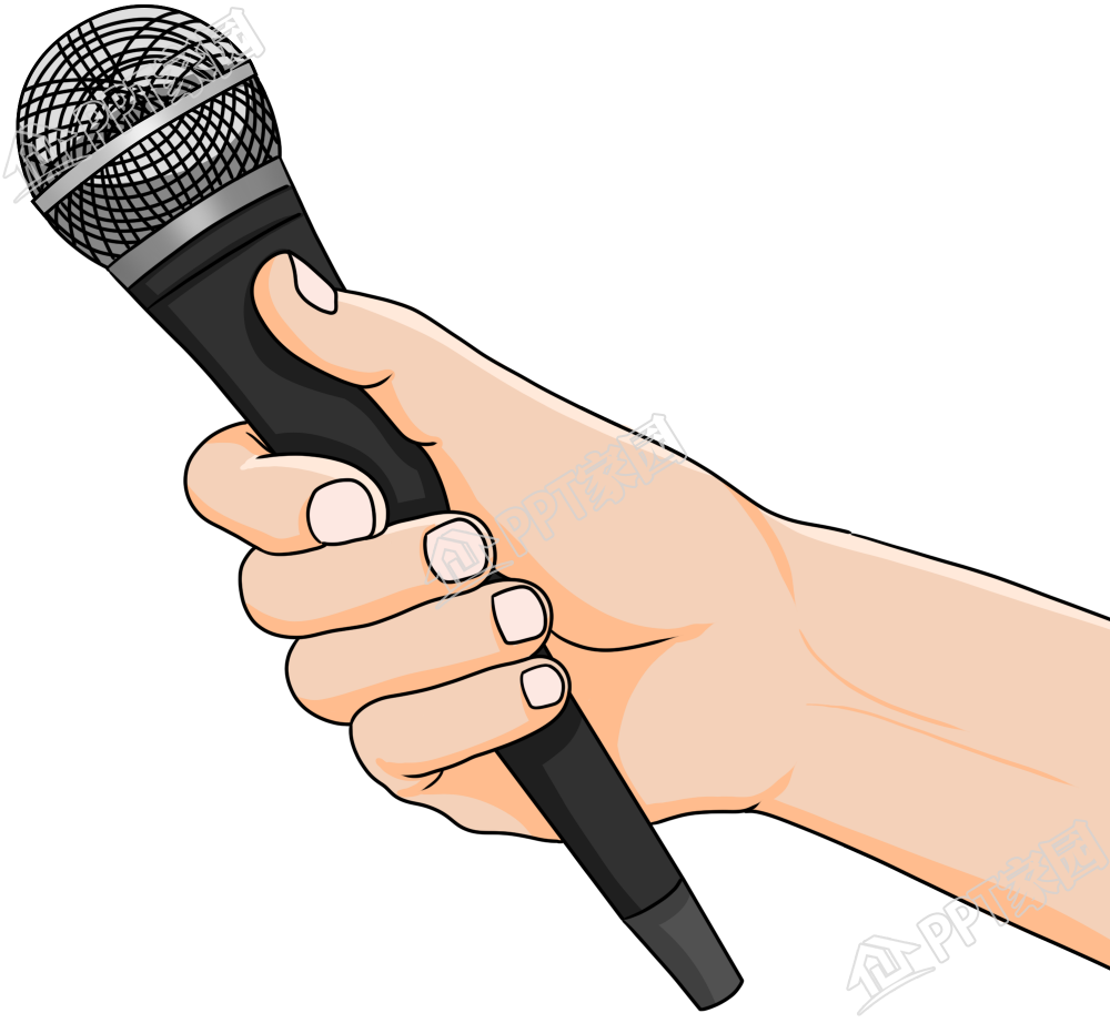 记者手持话筒采访图片卡通手绘免抠素材